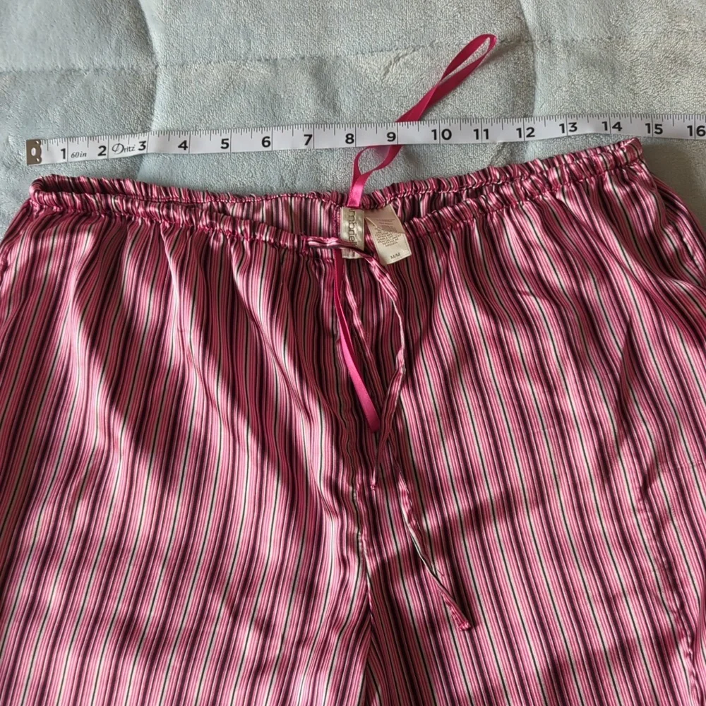 Ambrielle Satin long sleeve striped pajama set, pink, black, silver (M) - Picture 3 of 7